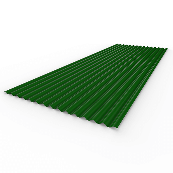 Chapa Prepintada Acanalada VERDE 25 1,1m x 1m