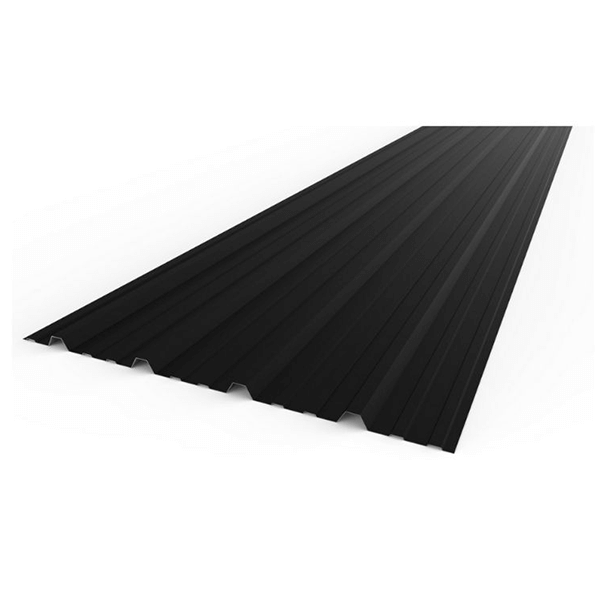 Chapa Trapezoidal prepintada NEGRO calibre 25  1,1 x 1m
